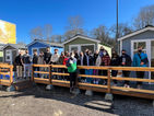 Alternative Breaks group at the developing Southend Tiny House Village off MLK Way